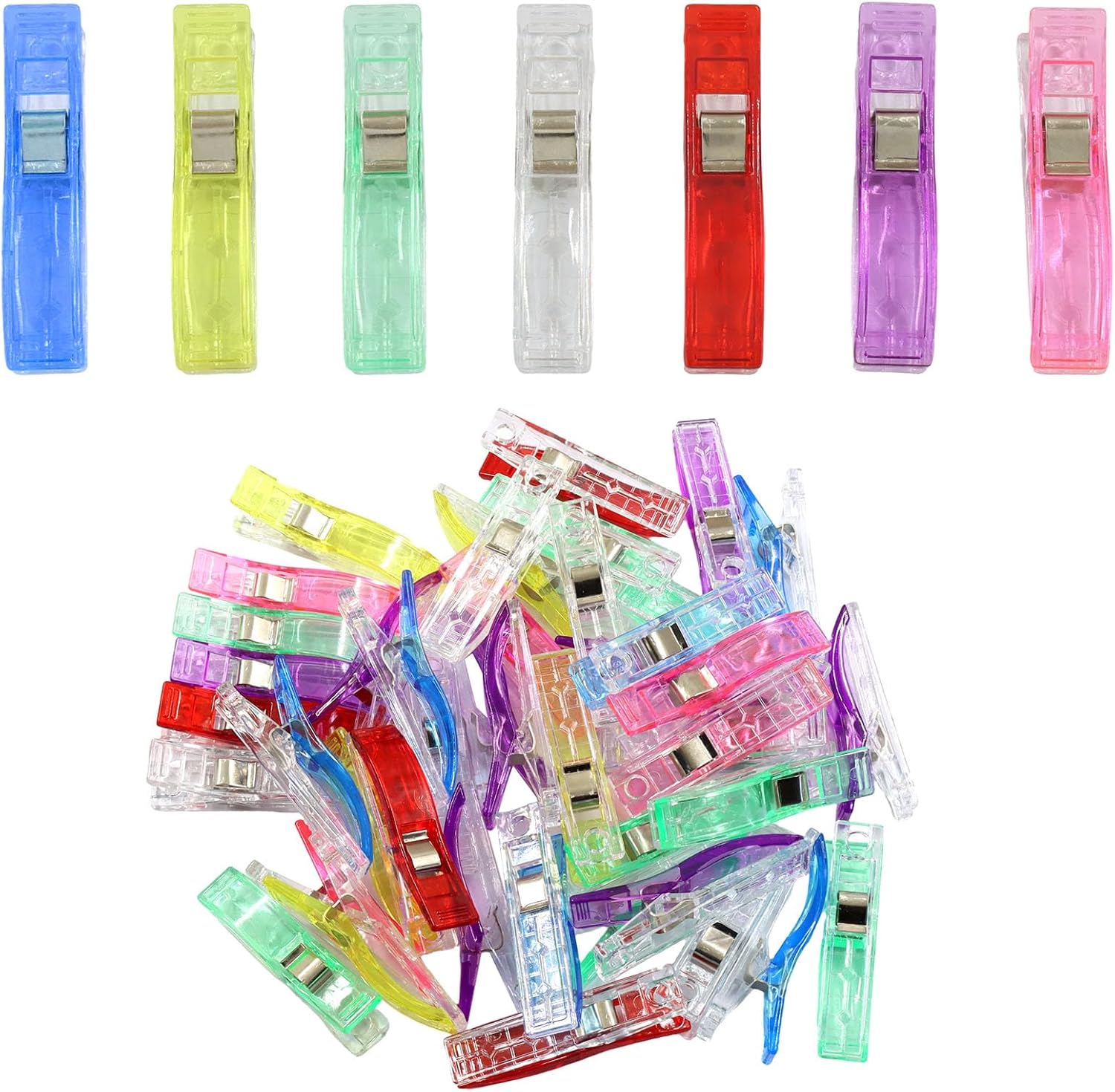 50 Pcs Large Sewing Clips, Plastic Quilting Clips Colorful Sewing Clips for Fabric/Quilting Supplies/Crafts/Paper Work/Binding