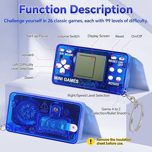 Miniatura 5 de 12 piezas de recuerdos de fiesta de videojuegos, mini juegos de llaveros de juguete de juegos de arcade, regalos a granel, regalos de cumpleaños,