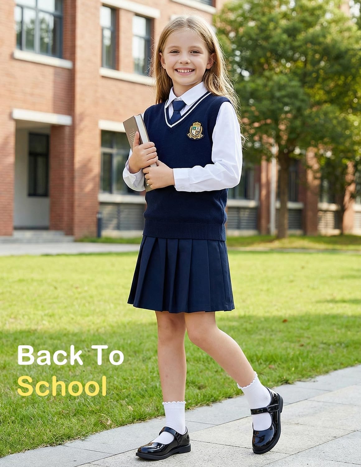 HONGTEYA Girls White Ruffle Socks School Dress Uniform Lace Cotton Socks for Kids Frilly Ankle 6 Pairs Size 2-14 Years - Image 2