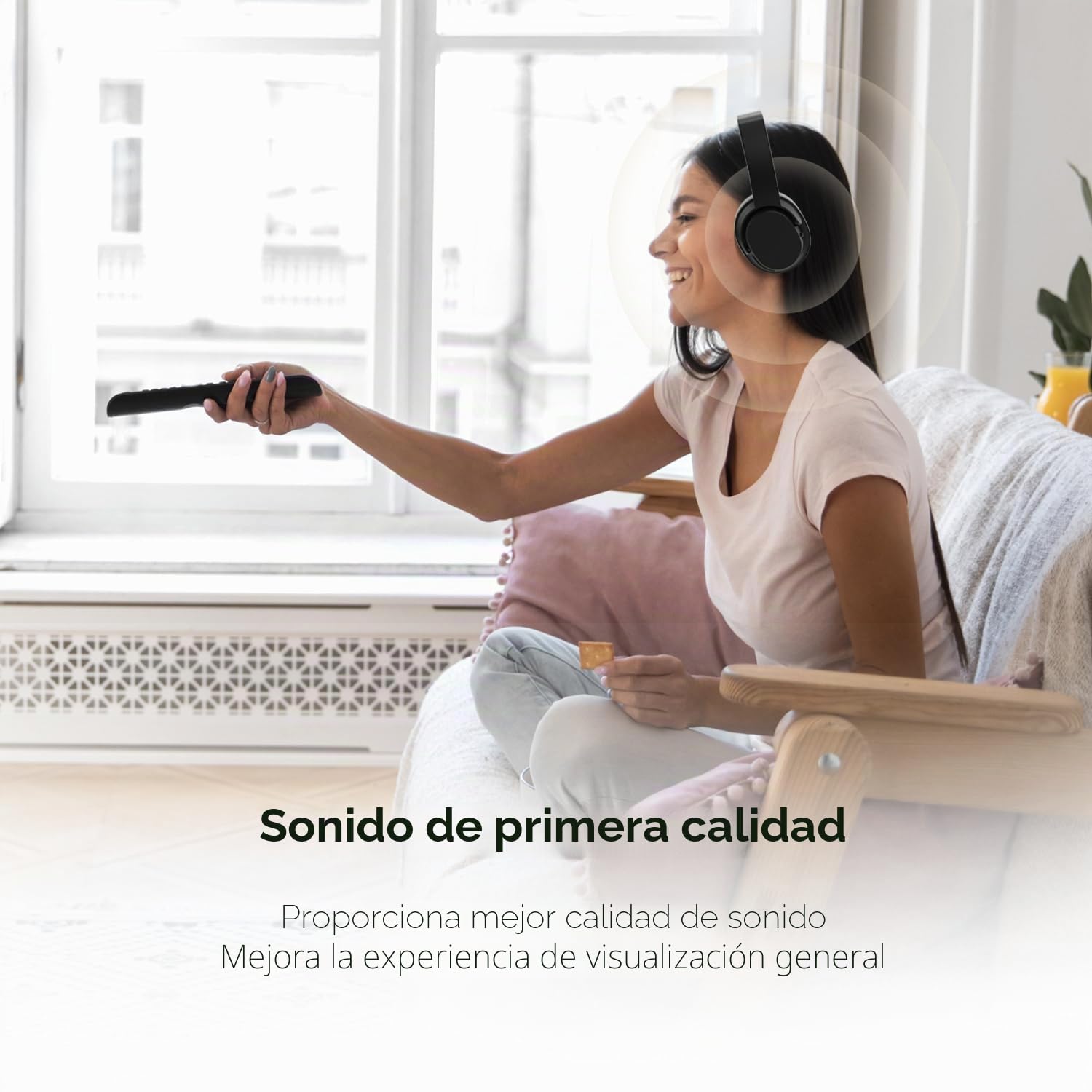 Auriculares inalámbricos para TV, auriculares inalámbricos para personas mayores con base de carga de transmisor, auriculares Bluetooth compatibles con todos los televisores, sin retraso de audio