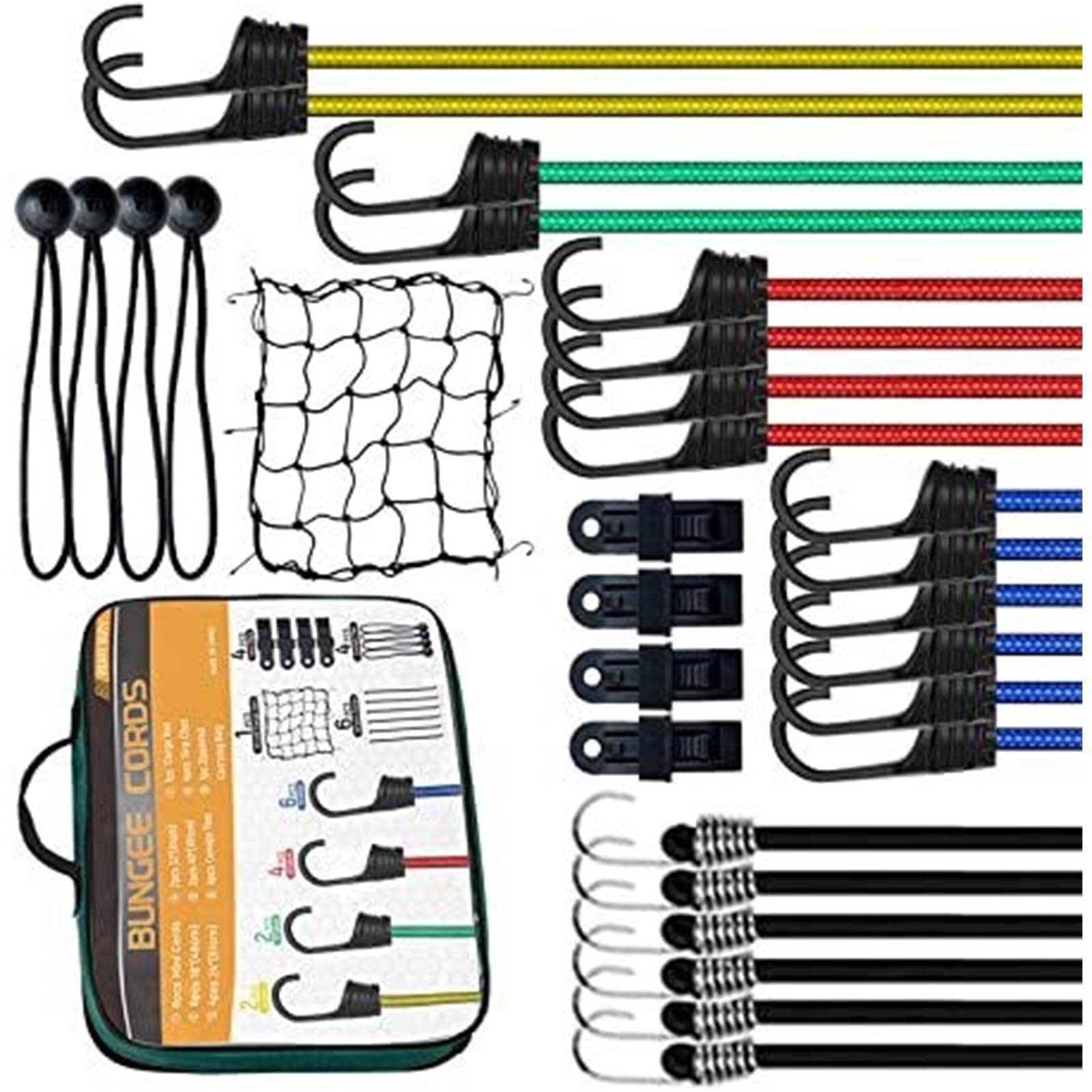 Duty Adjustable Bungee Cords Suitable for Motorcycle Bicycles Outdoor Camping Gear Secure Fastening Rubber Straps Bike Cargo Fasteners