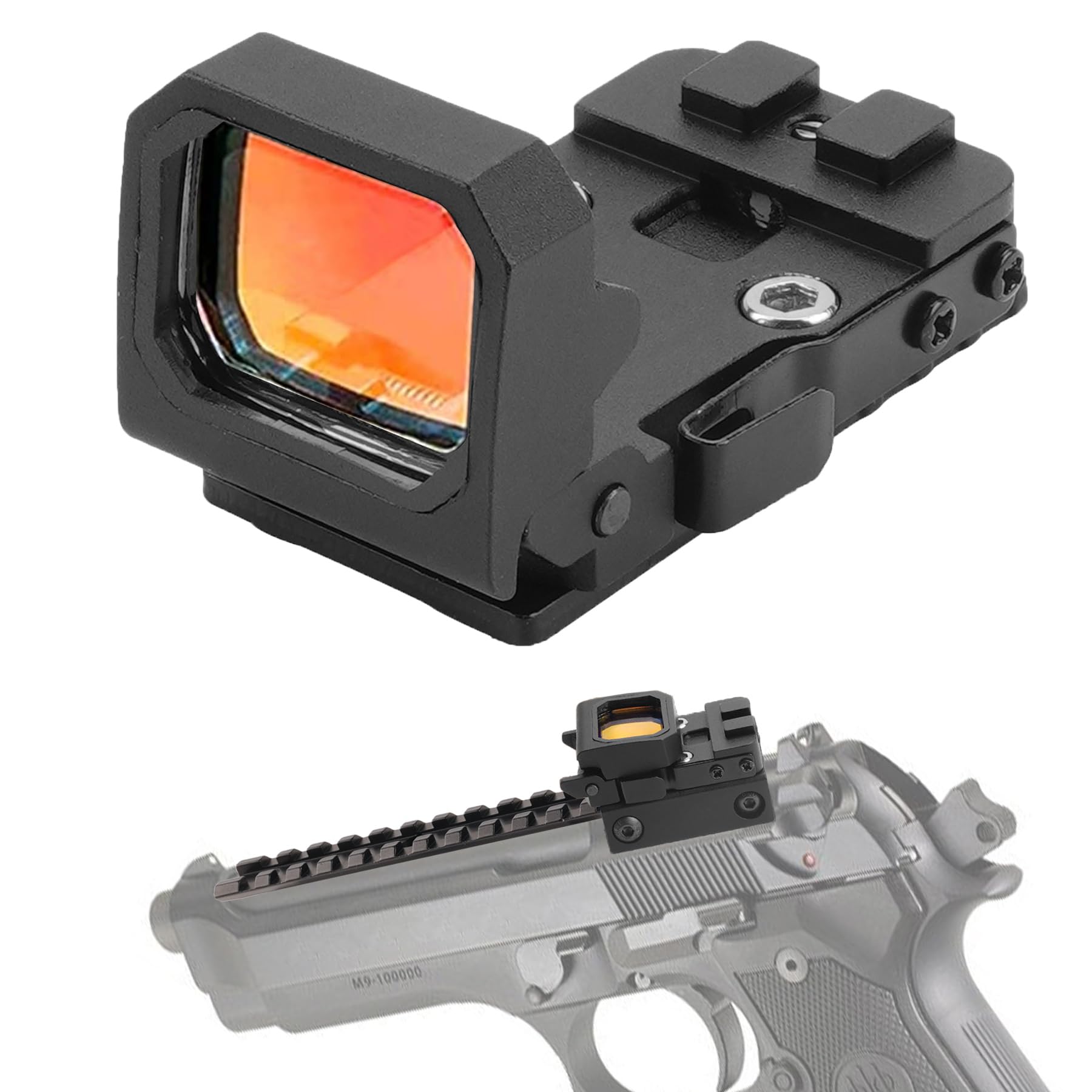 Mini Folding 3 MOA Red Dot Sight Flip Up Reflex Sight for Glock MOS, Pistol Handgun RMR, Picatinny Rail