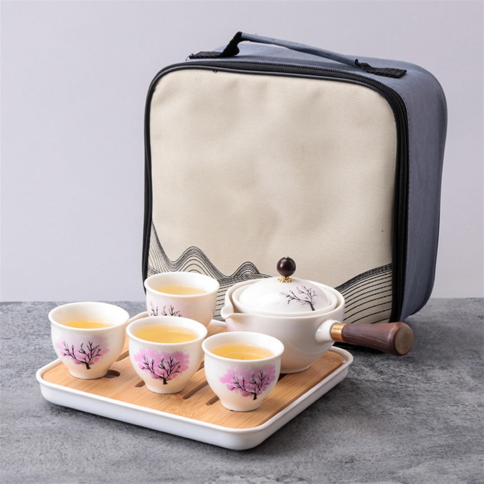 ぬんちゃ Chinese/Japanese Tea Set Porcelain Tea Pot Cup Set Chinese