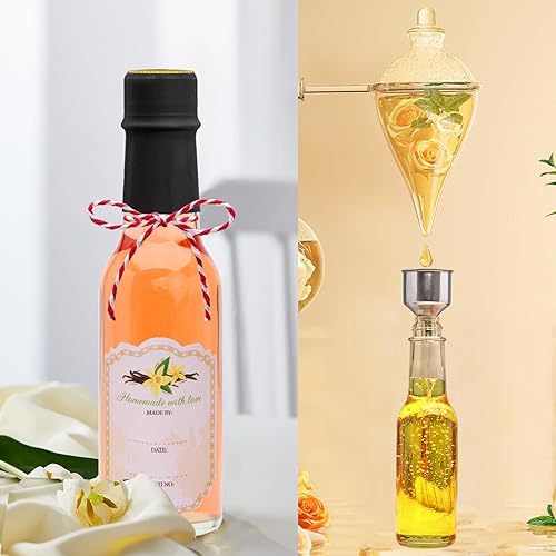 Vista 29 de Encheng Paquete de 35 botellas de salsa picante de 5 onzas con tapas, botellas de vidrio Woozy con insertos de gotero y cápsulas retráctiles, Negro