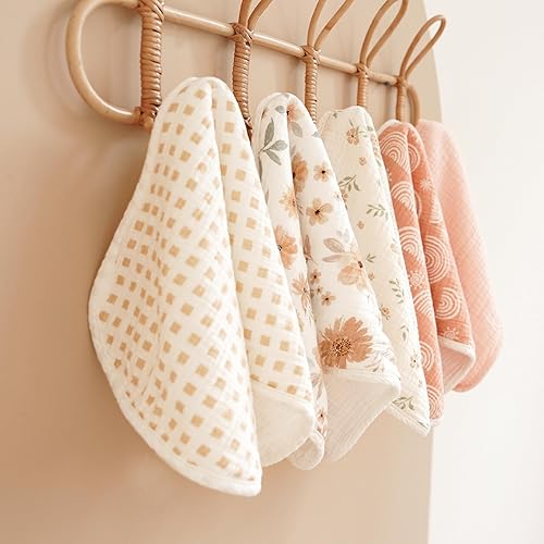 Miniatura 6 de Konssy Paquete de 6 paños de muselina para bebé, grandes 100% algodón, suaves y absorbentes para recién nacidos, bebés niños y niñas