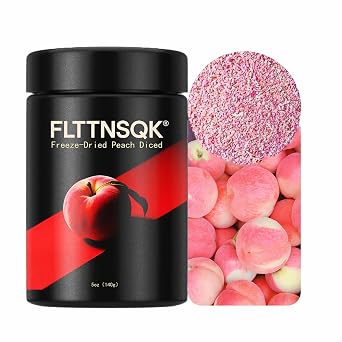 Freeze-Dried Peach Diced, 140g/5oz Fruit Snacks with 1 Ingredients, No Sugar Added, Cube for Drink, Baking, Breakfast, Yogurt, Smoothies