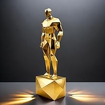 FUNSXBUG 12 Inch Modern Desk Decor Abstract Man Statue Male Figurines Home Decor Figure Sculptures Collectible Figurine Office Decor Living Room Decoration