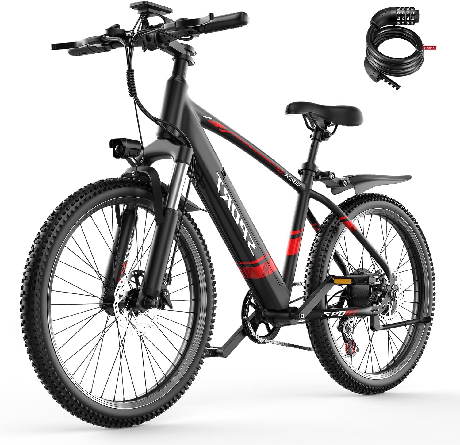 F28 Electrical Bike for Adults, 750W Motor, 26″ Pneumatic Tires, 25mph 45miles Vary Mountain Commuter Ebikes, 499WH Detachable Lithium Battery, with Entrance Suspension, 7-Velocity Gear