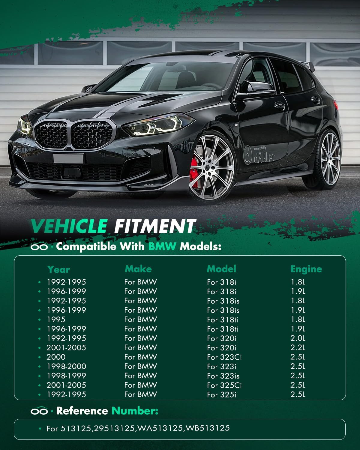 SCITOO Wheel Bearing and Hub Replaces 513125 Front fit for BMW 318I 1992-1999, for BMW 325I 2001-2005, for BMW 535I 1992-1993, for BMW 750Il 1992-1994 Hub Bearing Assembly 5 Lugs W/ABS [1pc]