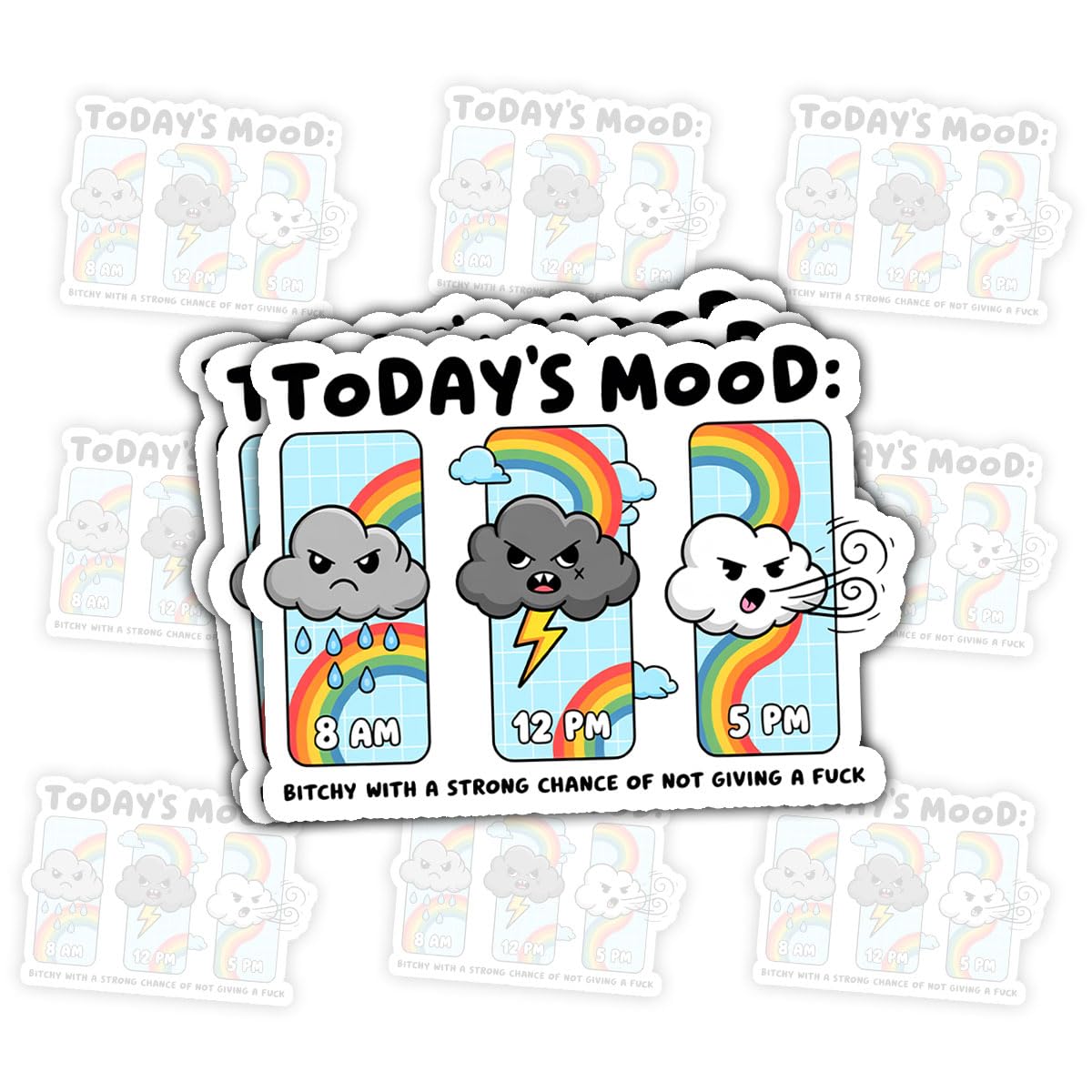 Stickers d'humeur Today's Mood Forecast pour égayer votre espace de télétravail sur PC