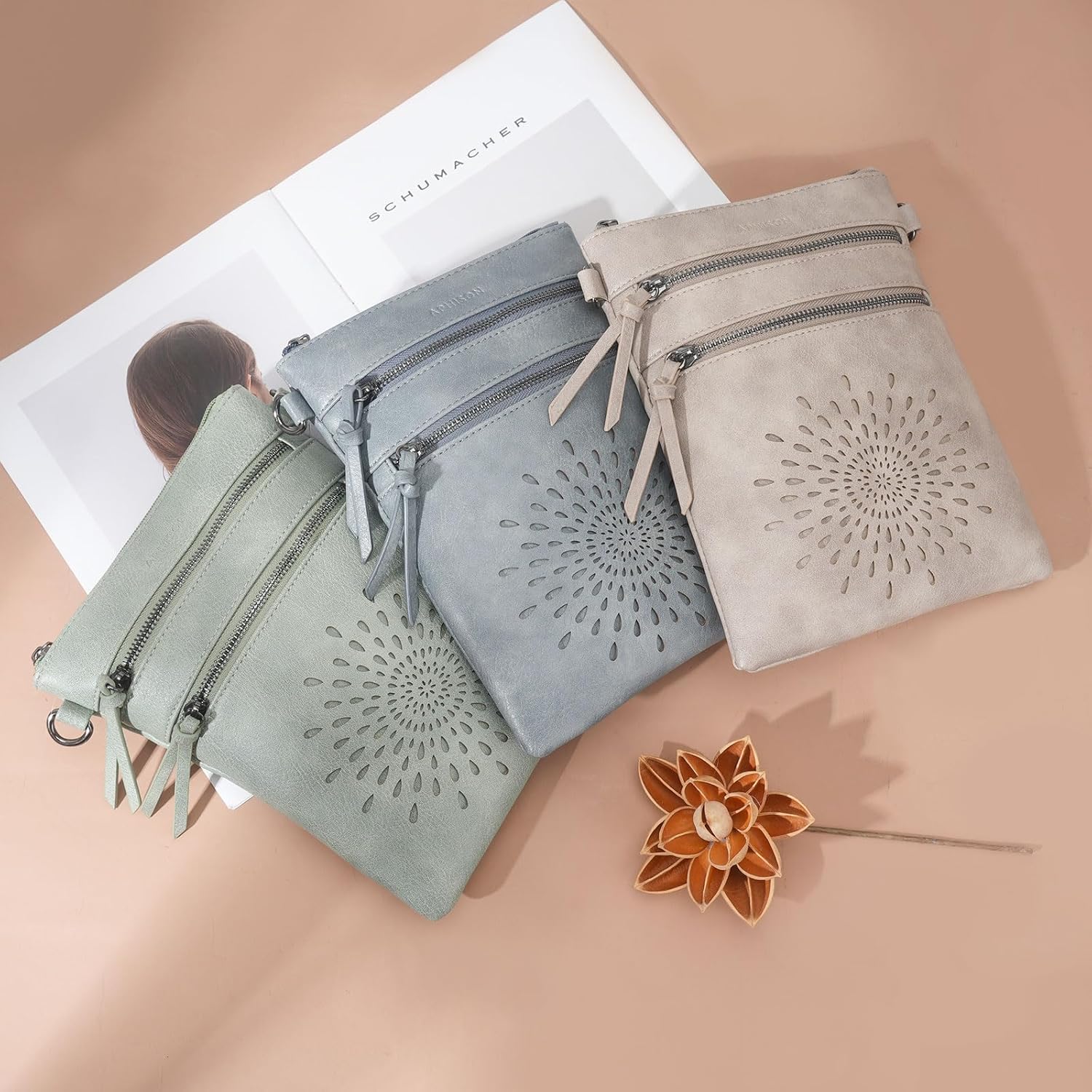 APHISON Crossbody purse for Women, Vegan Leather Sunflower Crossbody Phone Handbags with Adjustable Strap - Image 3