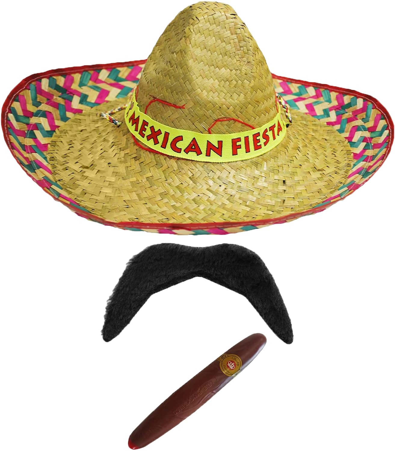 Set Uomo Anni '70 Parrucca Afro Nera Baffi Occhiali Arancioni