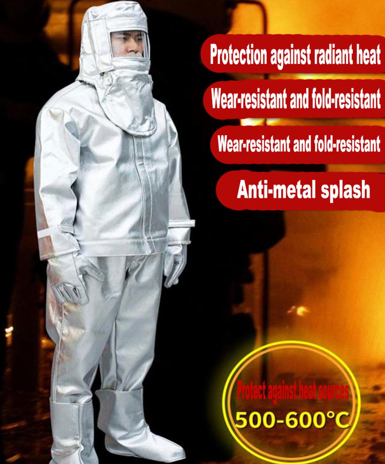 Traje Resistente Al Fuego, Traje Aislamiento Ropa Soldadura con Reflectividad Radiación Calor