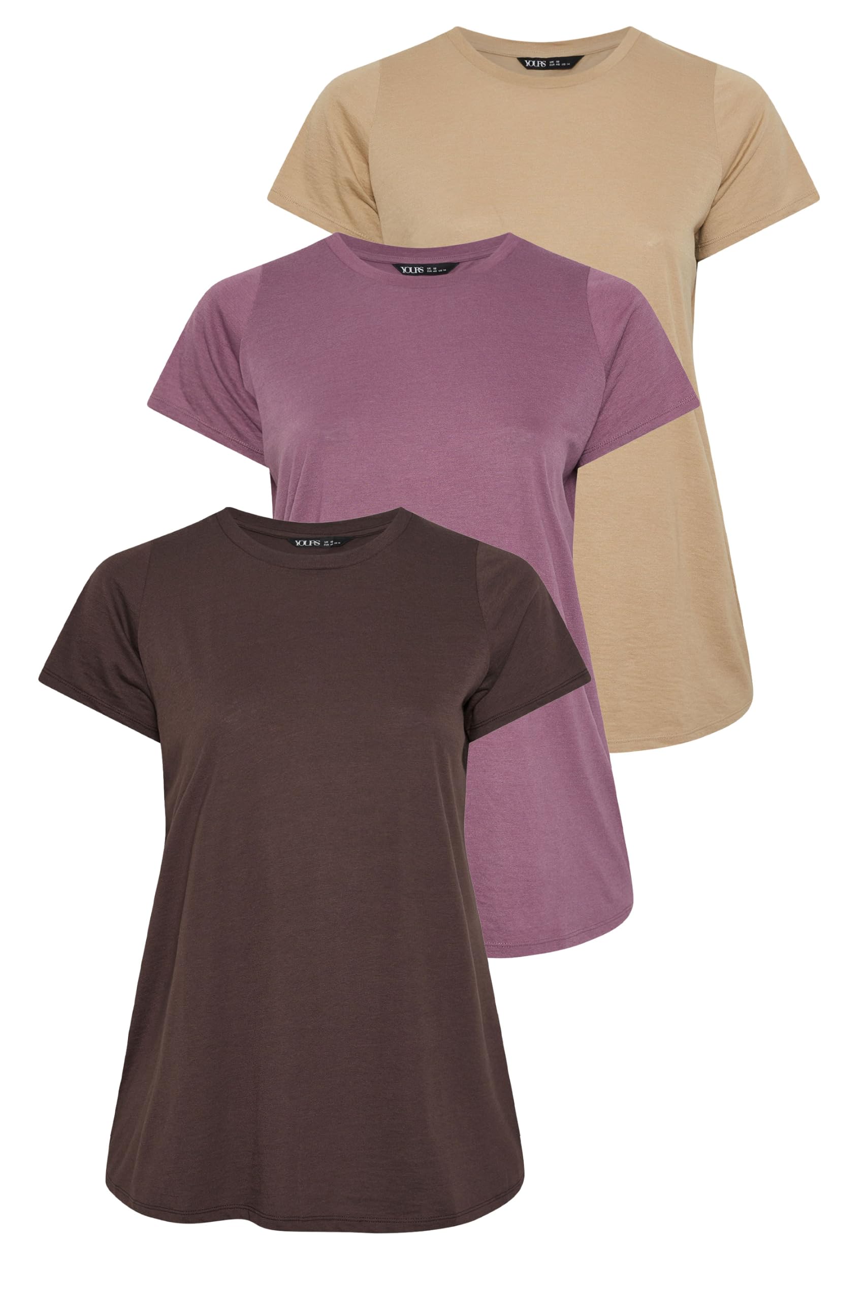 Yours Women's Multi 3 Pack Core T-Shirts Size 18