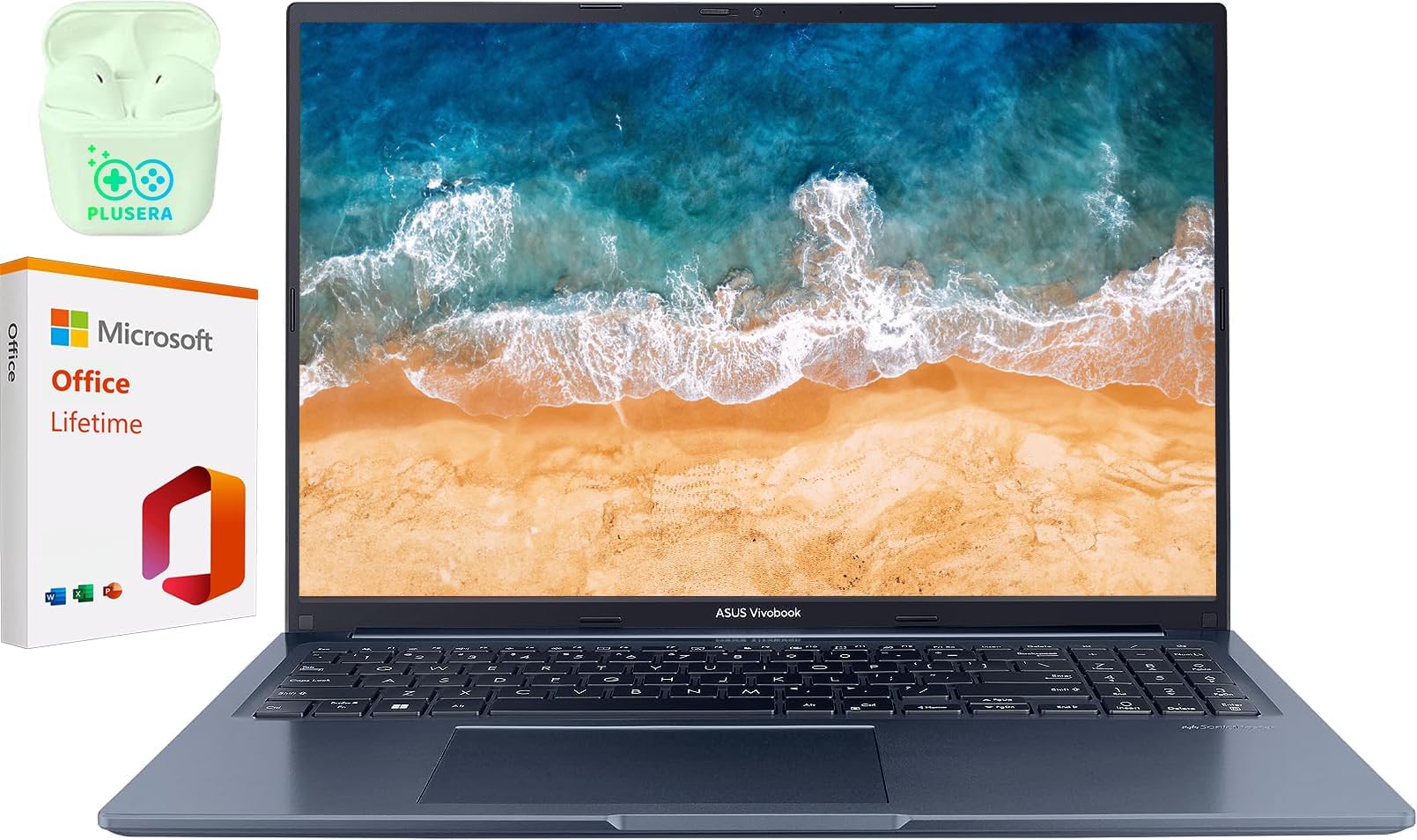 ASUSVivobook Business Laptop Computer, 16" WUXGA Laptop 40GB RAM 1TB SSD, AMD Ryzen 7 5800HS Processor, Windows 11 Home Laptop with Microsoft Office Lifetime, PLUSERA Earphones, Quiet Blue