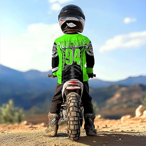 Miniatura 4 de Camiseta de carreras personalizada UPF30+ Cool Bone - Camisa de motocross para motocicleta todoterreno para jóvenes y adultos