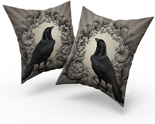 Miniatura 9 de aportt Juego de 2 fundas de almohada con diseño de tigre de 22 x 22 pulgadas, diseño de animales de bosque de pavo real, de algodón, decoración de