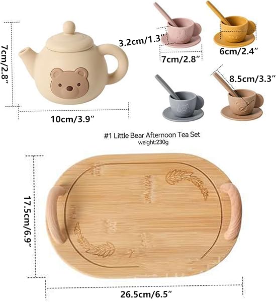 Tea Party Set, Tea Sets for Toddlers 3-5, Educational Party Set with Silicone Teapot, Cups, Coasters with Serving Spoon for Girls and Boys, Toddler - 2