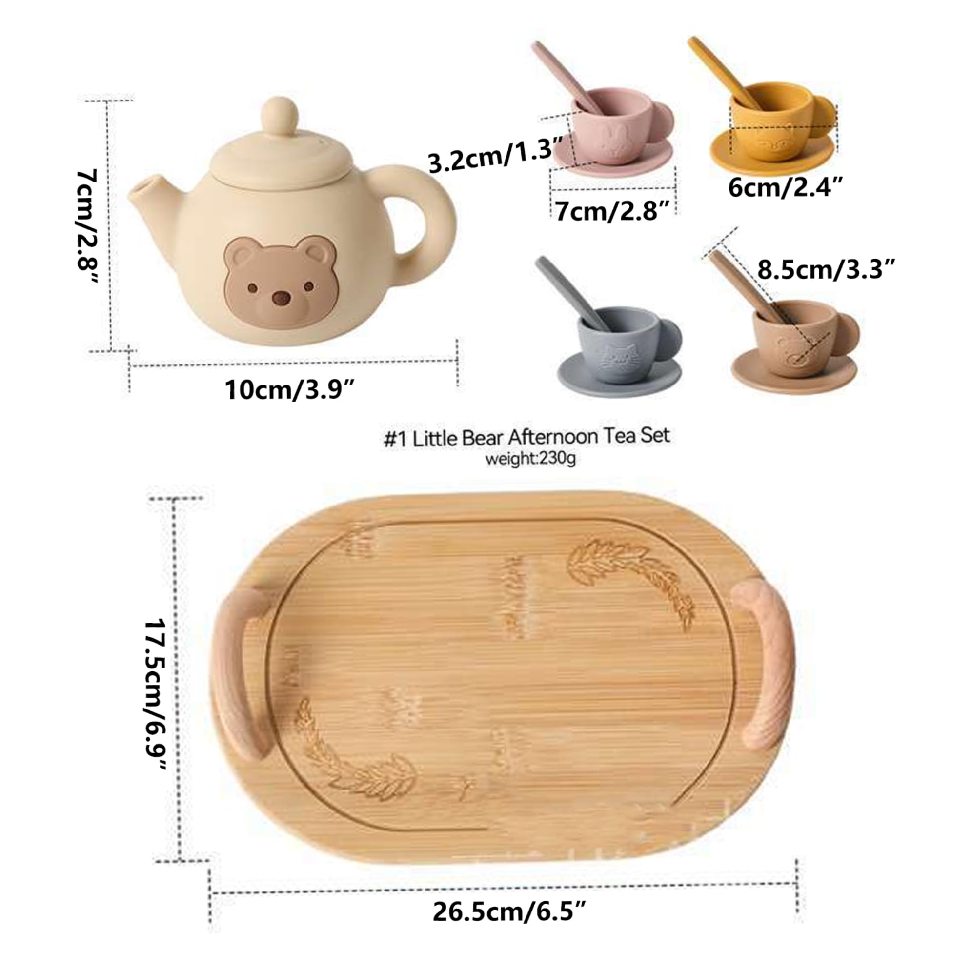 Tea Party Set, Tea Sets for Toddlers 3-5, Educational Party Set with Silicone Teapot, Cups, Coasters with Serving Spoon for Girls and Boys, Toddler — view 2