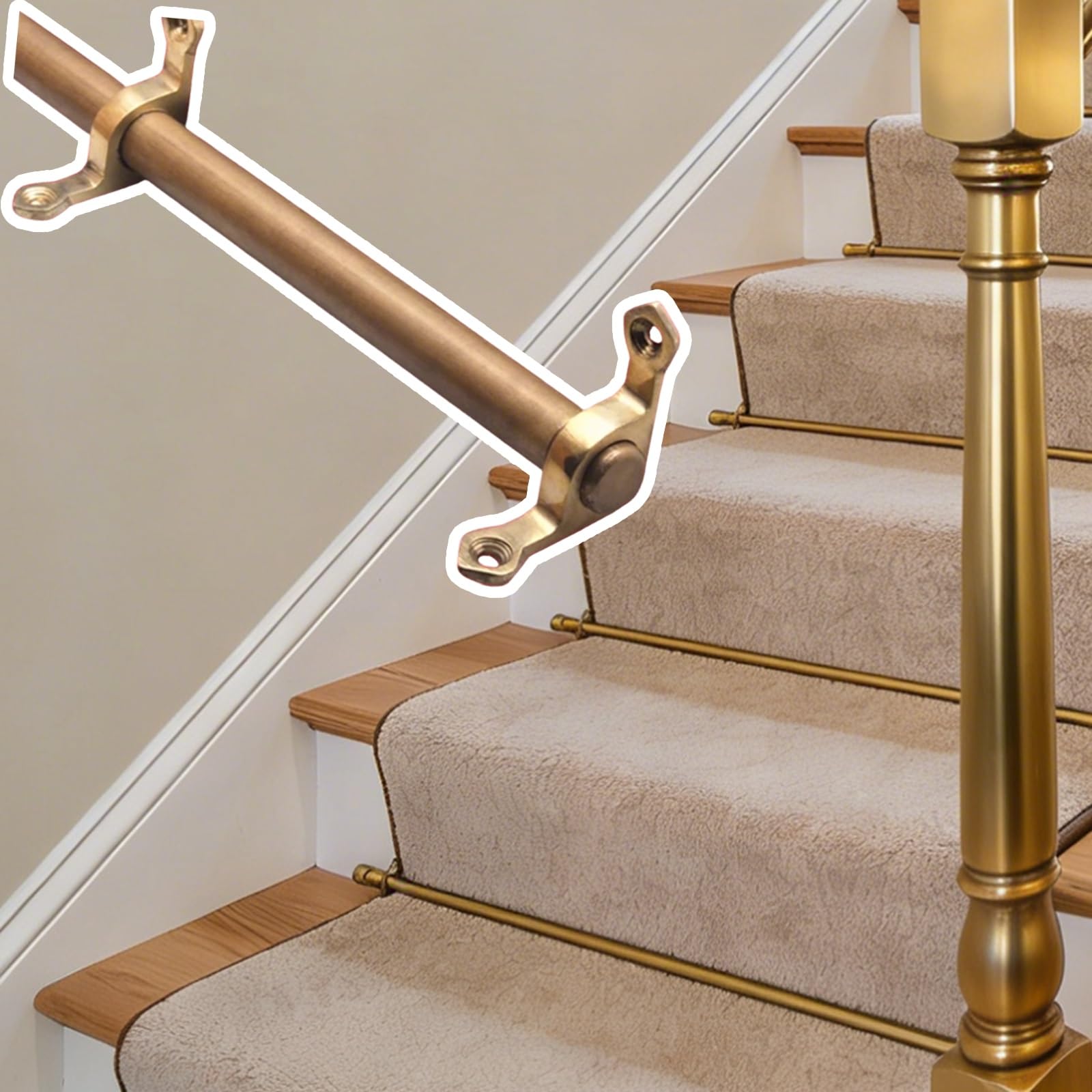 Barres pour tapis d'escalier évitant le glissement des tapis de couloir 36 po
