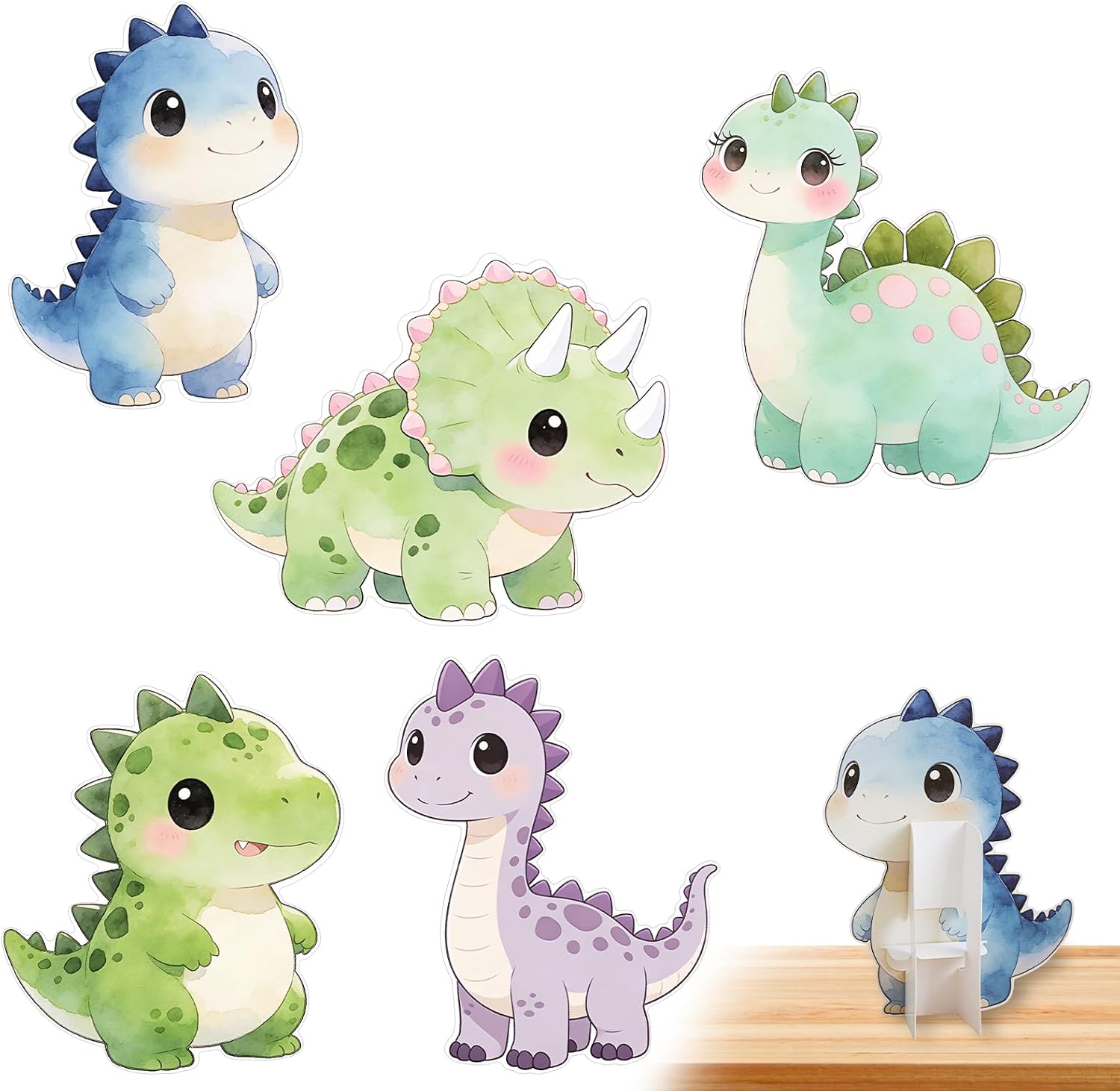 5Pcs Large-Sized Farm Animal Dinosaur Cutout Party Decorations, Cute Dinosaur Baby Shower Party Decoration Supplies, Farm Animal Birthday Decorations Supplies