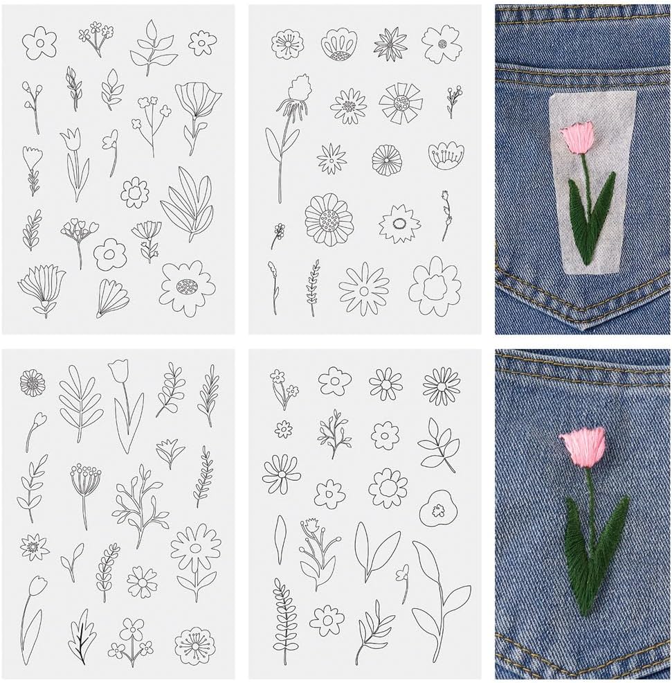 4Sheets Space Theme Water Soluble Stabilizer for Embroidery Rocket Planet Spaceship Hand Sewing Embroidery Stabilizer Wash Away for Embroidery Beginner Lover