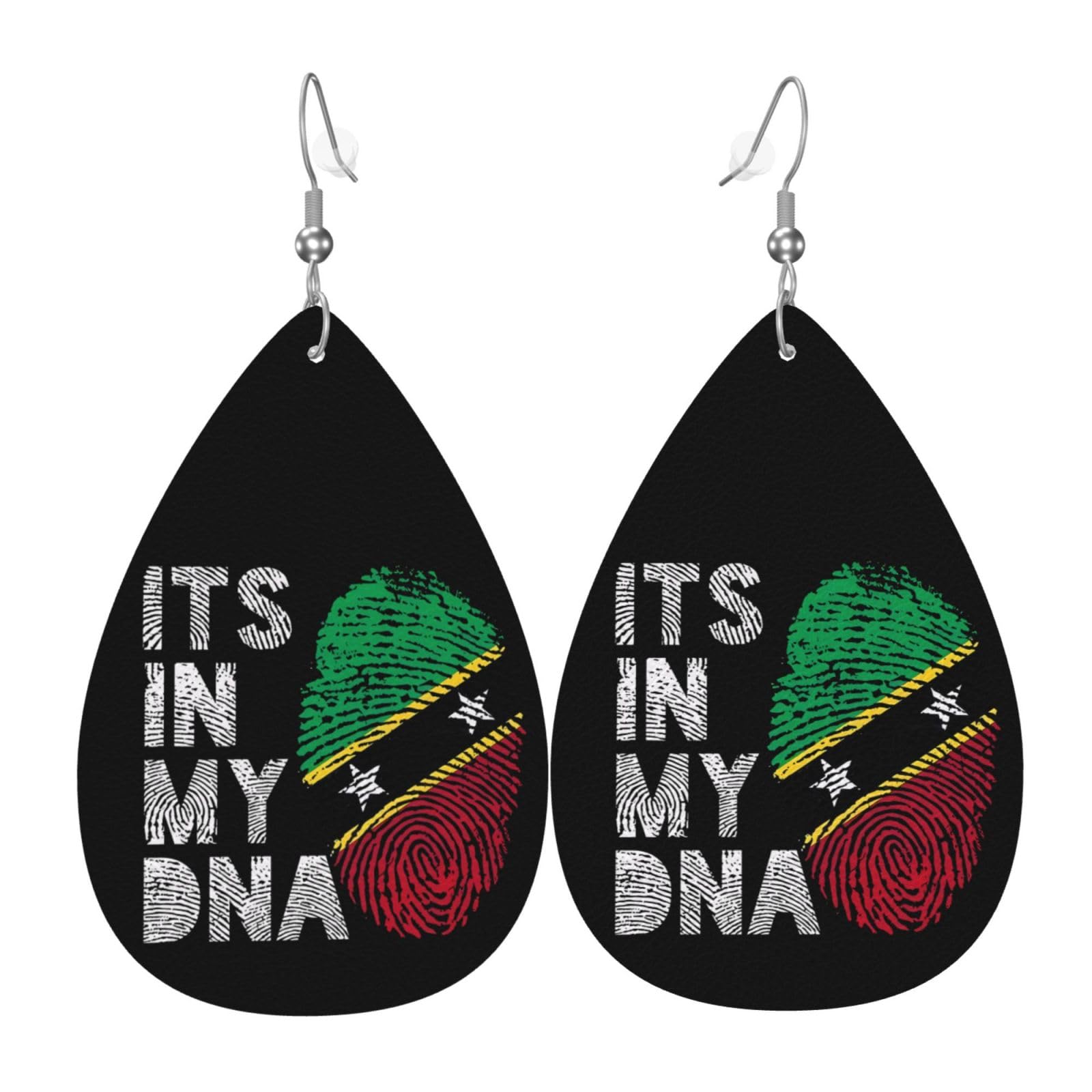 KOSUES Faux Leather Teardrop Earrings Double Sided Drop Dangle Earrings Lightweight Women's Ear Accessories Holiday Party