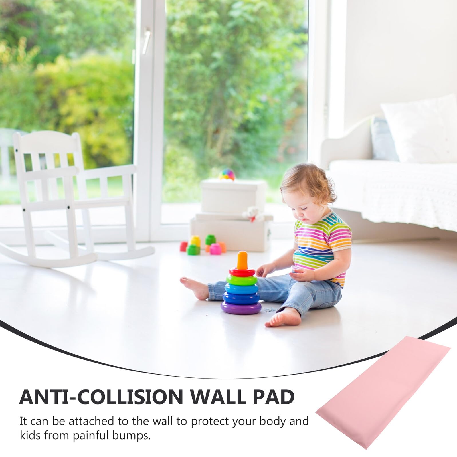BESPORTBLE 8 Pièces Protection Murale Collision pour Chambre Garçon Fille Coussin Mural Rose Décoration Murale Simple et Pratique Installation Rapide sans Outils Rembourrage Doux pour