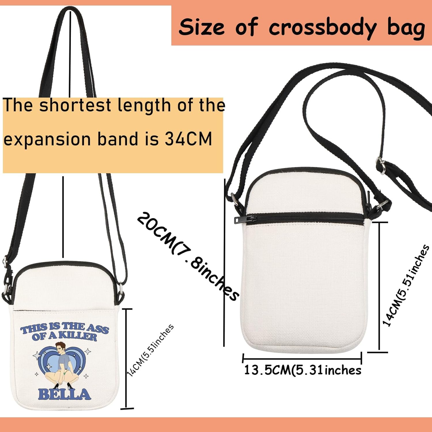 TSOTMO Movie Merchandise Crossbody Bag Gift Vampire Werewolf Gift Vampire Edward Bag for Movie Fans (BELLA cross) - Image 4