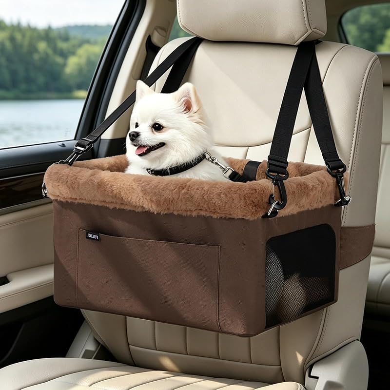 Assento elevatório para cães JOEJOY com estrutura metálica, almofada espessa e guia de segurança Bronw