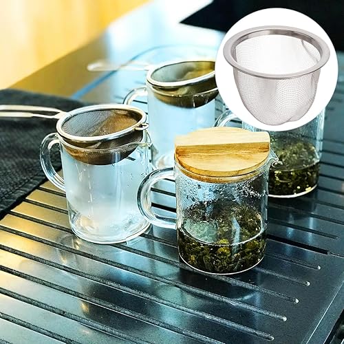 Miniatura 7 de Yardwe Filtro de té de acero inoxidable, 8 coladores de malla fina para infusor de té de hojas sueltas compatible con teteras y tazas para