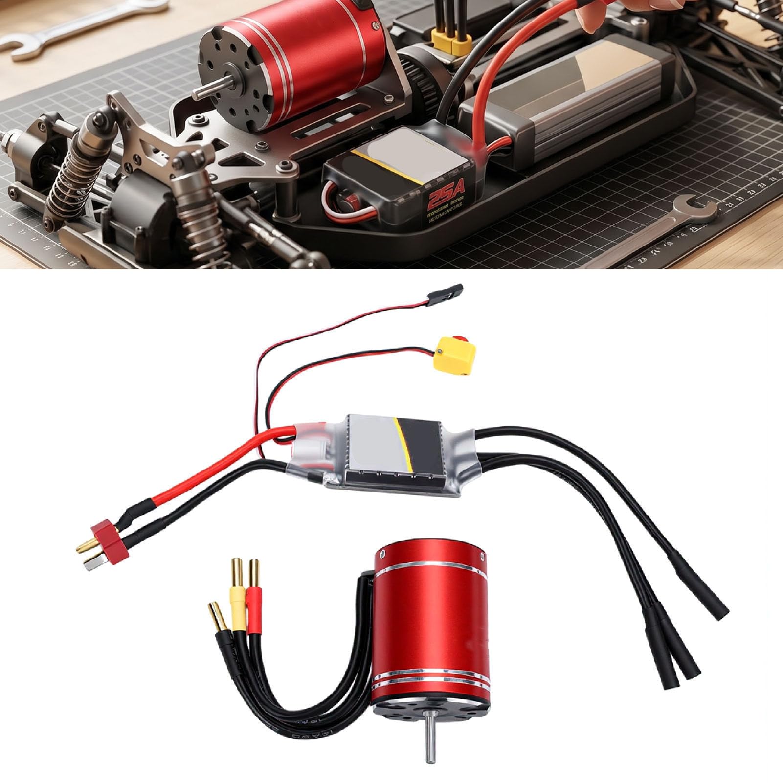 Annadue 75A Bezszczotkowy Silnik ESC Zestaw do 1/10 1/8 RC Samochód Łódź