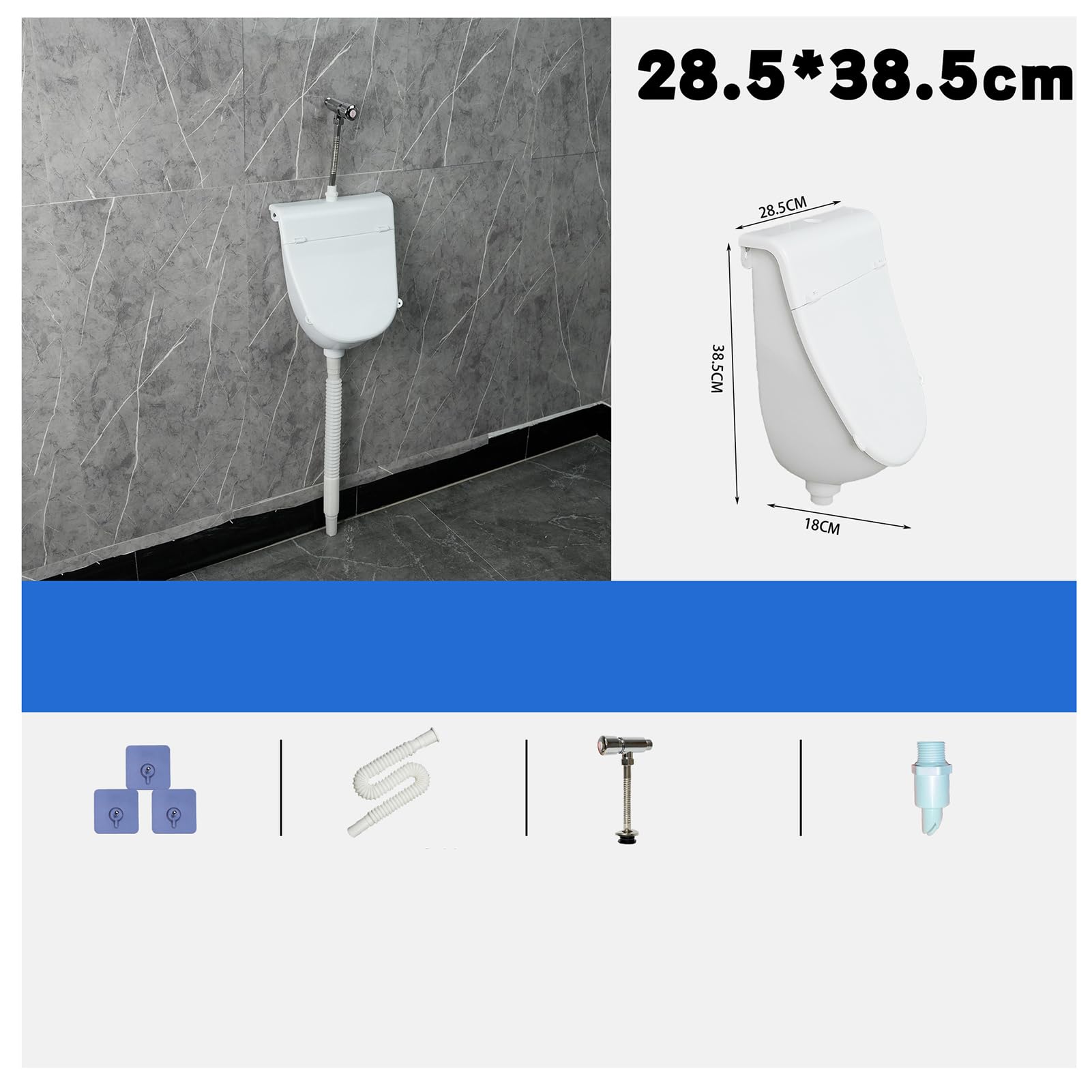 Kommerzielles Wandurinal - Überlauffester Urinausleiter mit Deckel, langlebige Wandmontage Herren Kinderbadezimmerarmatur | Perfekte Outdoor-Garage Campingtoilette Hinterhof RV Tragbare Hygiene