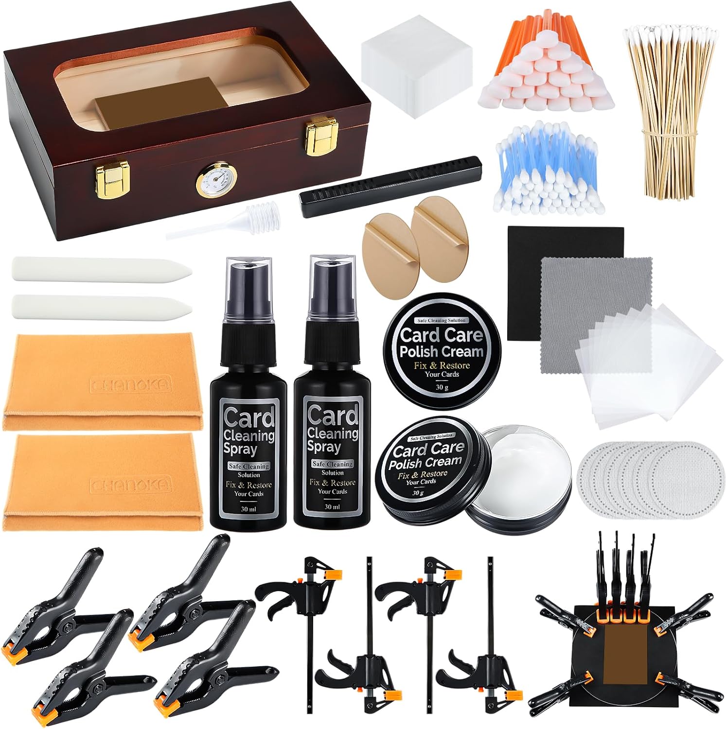 YooNotee 642 Pcs Card Flattening Tool Kit Trading Card Cleaning Care Tool Repair Accessory Kit for Collectors Collectible Cleaning Protect Flatten Lifted Edges Supplies