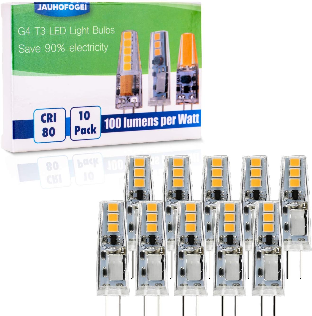 Onе-Dау Sаlе: Uр tо 80% оƒƒ JAUHOFOGEI G4 LED Bulb 12V, 1 watt LED Replacement for 10W Halogen of Cabinet Puck Lighting, Landscape Lights, Microwave, (12 Volt, T3 Type, Bi Pin Base, Non-dimmable, Warm White, Pack of 10) TOP оƒƒERS JAUHOFOGEI G4 LED Bulb 12V, 1 watt LED Replacement for 10W Halogen of Cabinet Puck Lighting, Landscape Lights, Microwave, (12 Volt, T3 Type, Bi Pin Base, Non-dimmable, Warm White, Pack of 10)