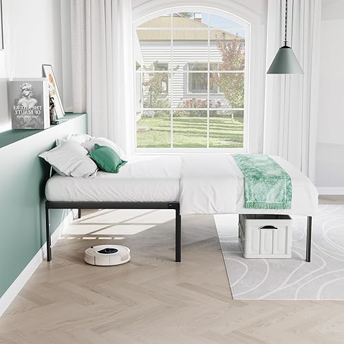 Miniatura 7 de Sweetcrispy Twin Bed Frame - Heavy Duty Metal Platform Bed Frames Twin Size with Storage Space Under Frame, No Box Spring Needed, 14 Inches, Sturdy