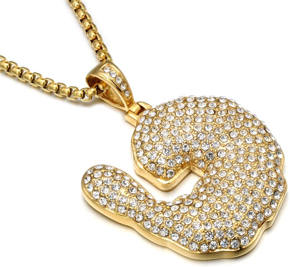Hip Hop Jewelry Crystal Shrimp Pendant Stainless Steel Bling Creative Necklace