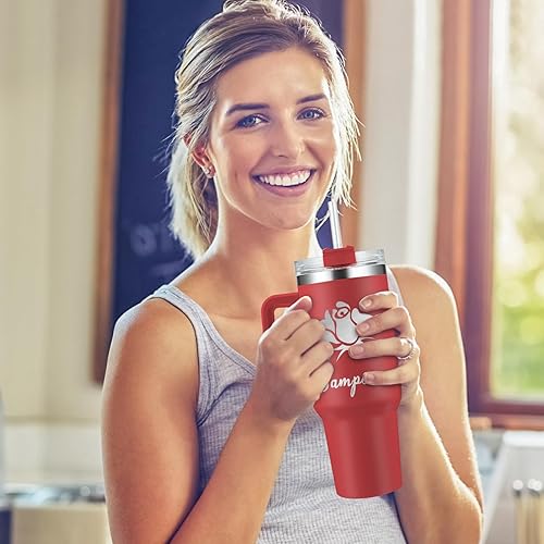 Miniatura 7 de Gift for Nurse - Vaso personalizado de 40 onzas con asa, de acero inoxidable con aislamiento personalizado y tapas, sin pajilla, nombre grabado,