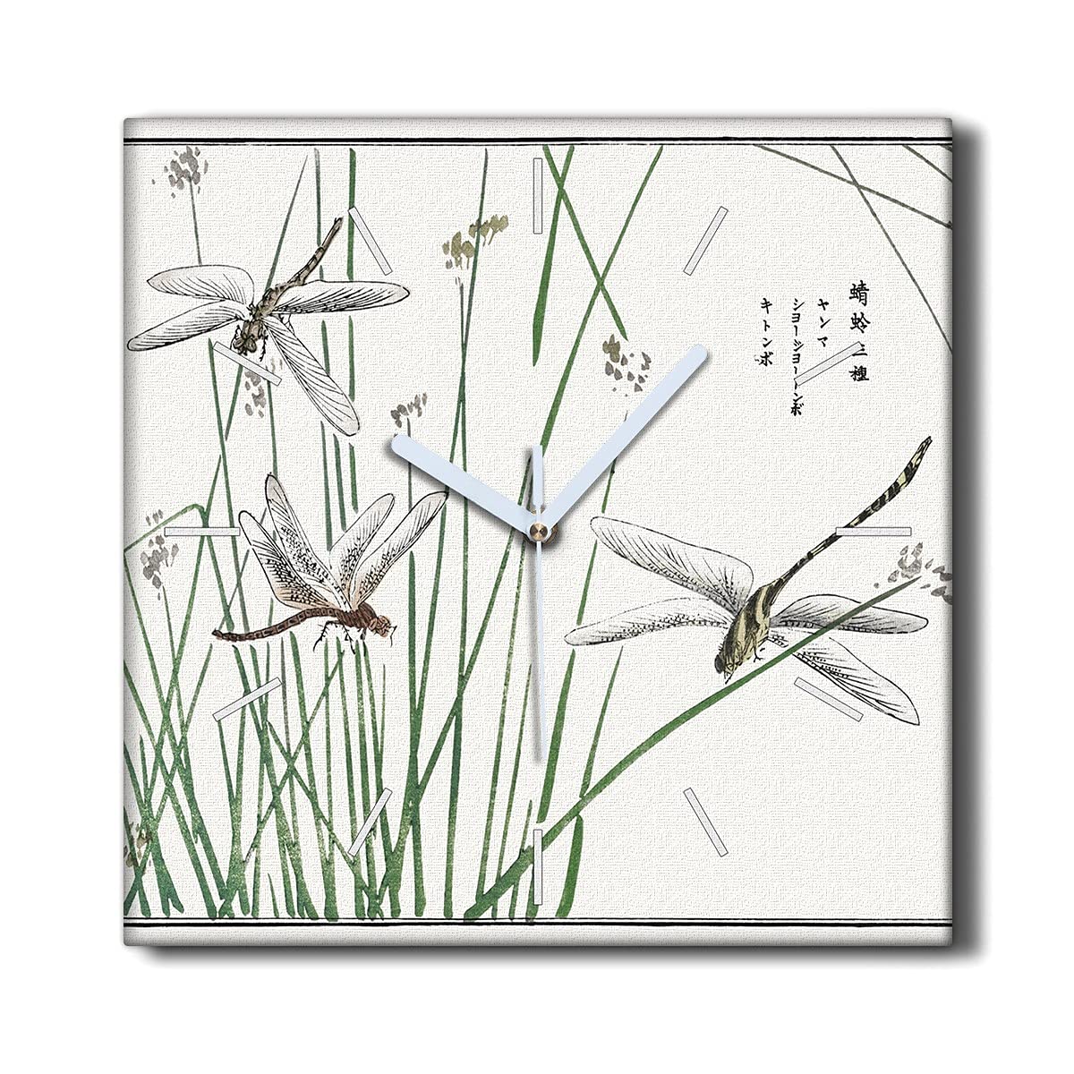 Horloge murale 30x30cm en toile Coloray silencieuse pour salon motif insectes