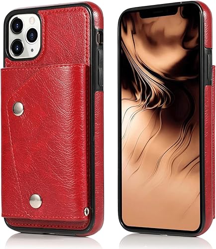 Miniatura 2 de LUVI Funda con tarjetero para iPhone 11 Pro con correa para el cuello, cadena cruzada, correa de muñeca, funda protectora con ranura para tarjeta de