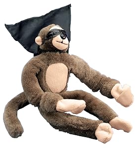 Flying Screaming Flingshot Slingshot Animal Novelty Plush Doll Toy, Launches up to 50 Feet (Monkey)