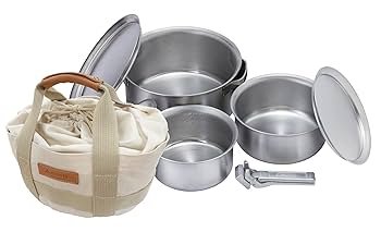 SOTO日本製 7点セット ステンレス 鍋 1.8㎜+パンチングザル+網+小皿2 SOTO日本製 7点セット ステンレス 鍋 1.8㎜+パンチングザル+網+