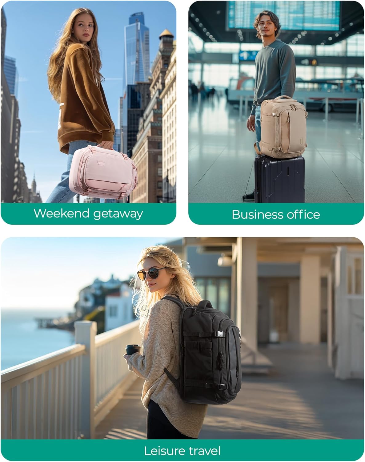 BAGSMART Travel Backpack Carry on Flight Approved, 28L Lightweight Backpack Fits 17.3 Inch Laptop for Men Women, Water Resistant Personal Item Travel Bag with USB Charging Port, Black BAGSMART Travel Backpack Carry on Flight Approved, 28L Lightweight Backpack Fits 17.3 Inch Laptop for Men Women, Water Resistant Personal Item Travel Bag with USB Charging Port, Black