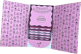 Sharplace Greeting Cards Booklet Pull Out Design Gift Cards Holder, for Birthdays Coworkers College Mom, Pink