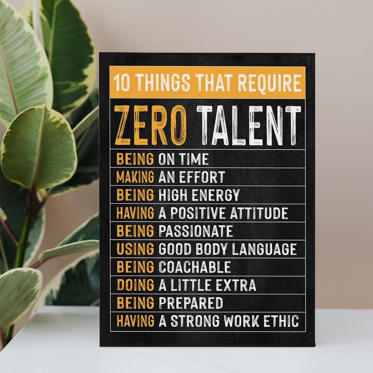 BIWSHA Office Decor, Motivational Wall Art Decor for Office, Inspirational Quotes Wall Art for Men Women, Canvas Paintings 11x14 Inches, Ten Things That Require Zero Talent - Image 7