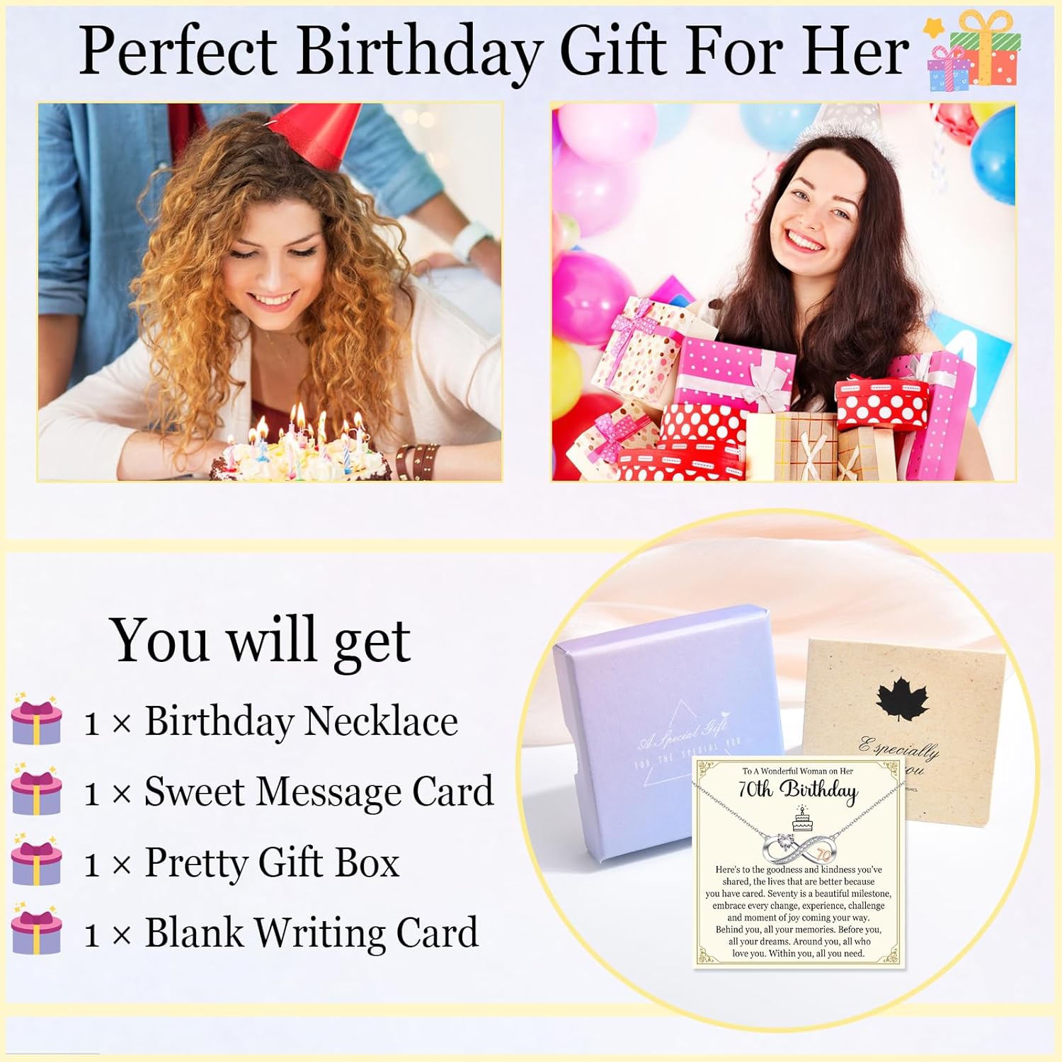 30th 40th 50th 60th 70th 80th Birthday Gifts for Women, Necklace Jewerly Gift for Women - Image 5