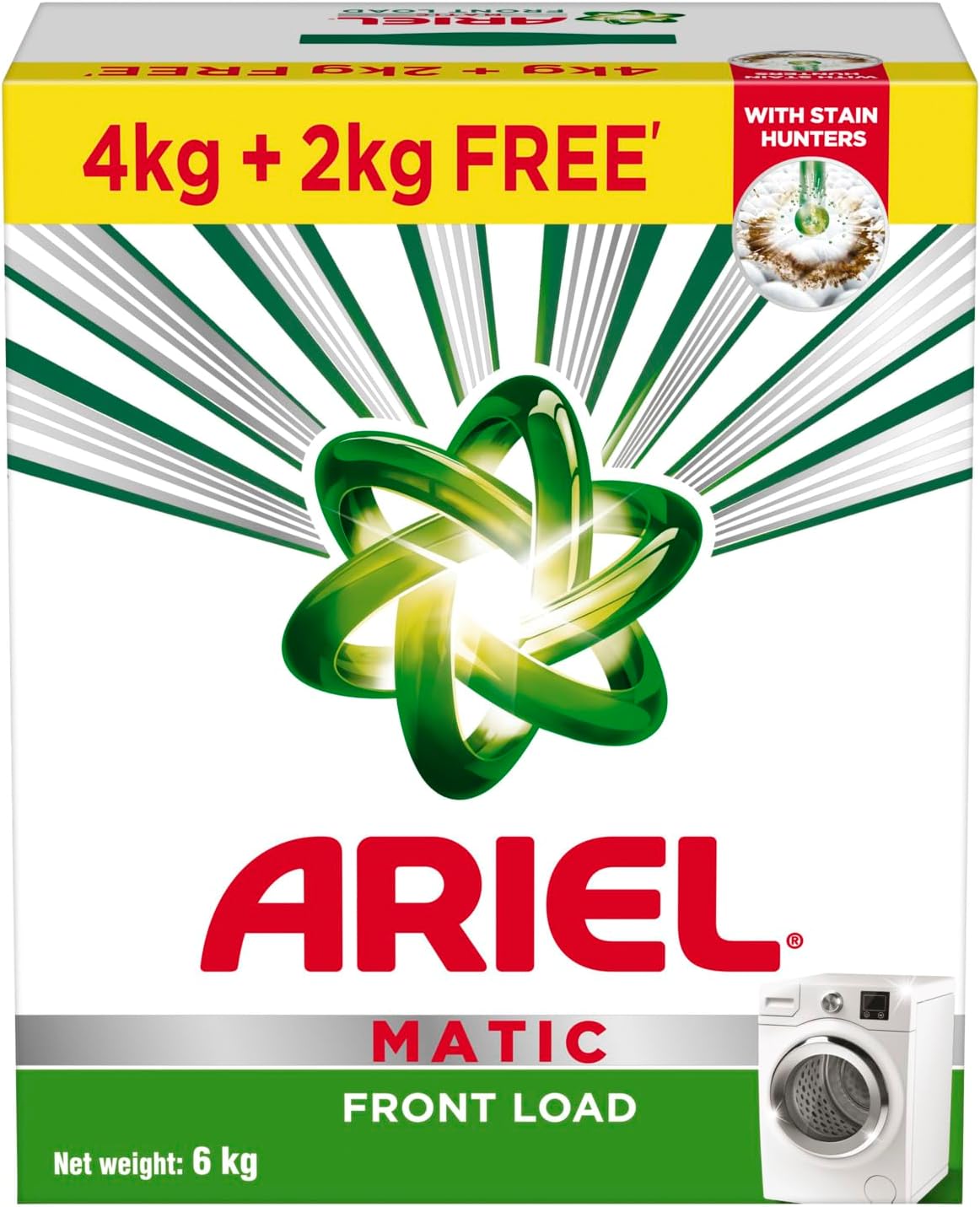 Ariel Matic Front Load Detergent Washing Powder – 4 Kg+2 KG free