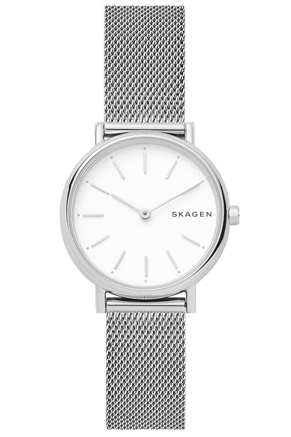 SkagenSignatur Lille Watch for Women, Silver Tone Quartz Two Hand Movement with Stainless Steel or Leather Strap