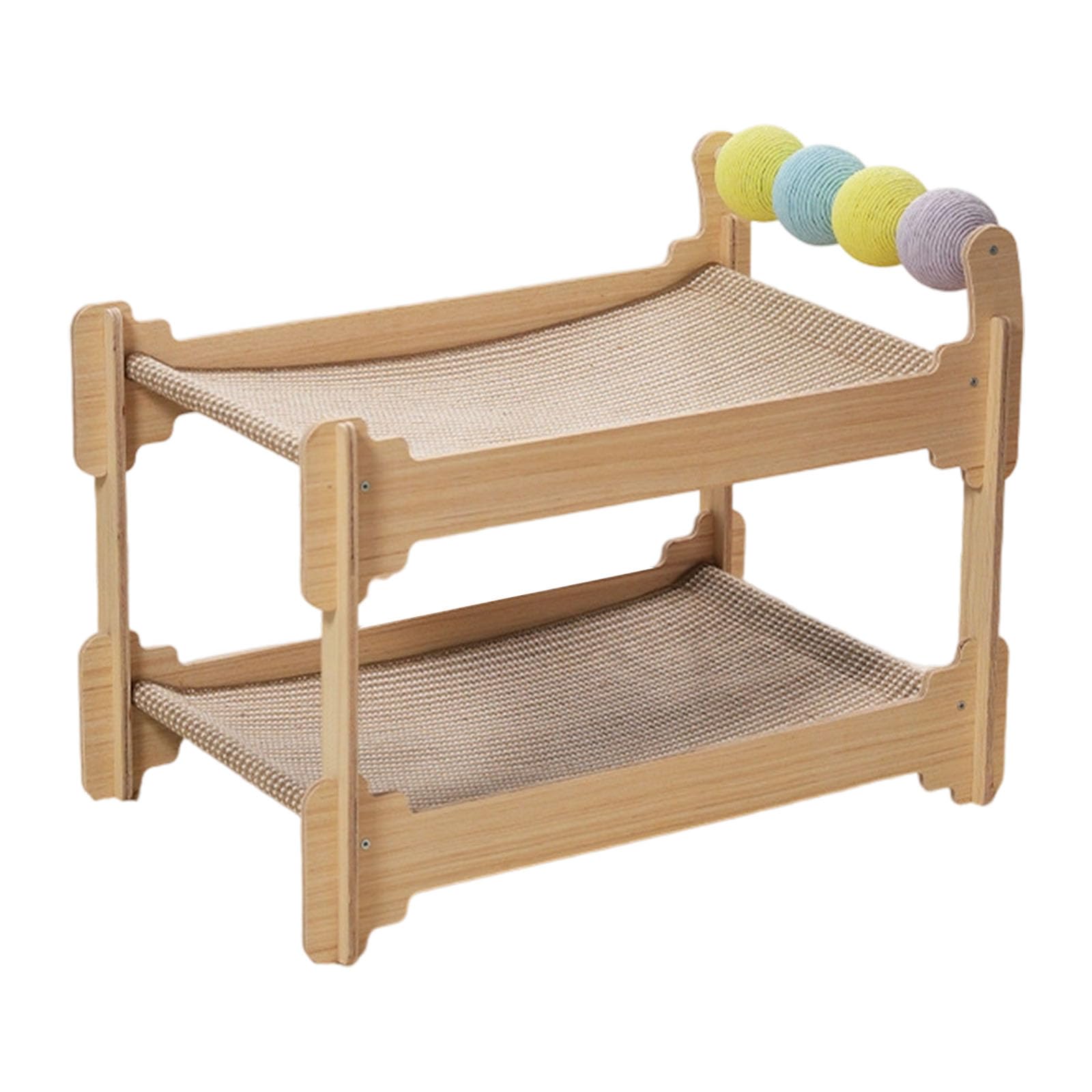 Griffoir pour chats double couche en sisal naturel et bois pour félin actif