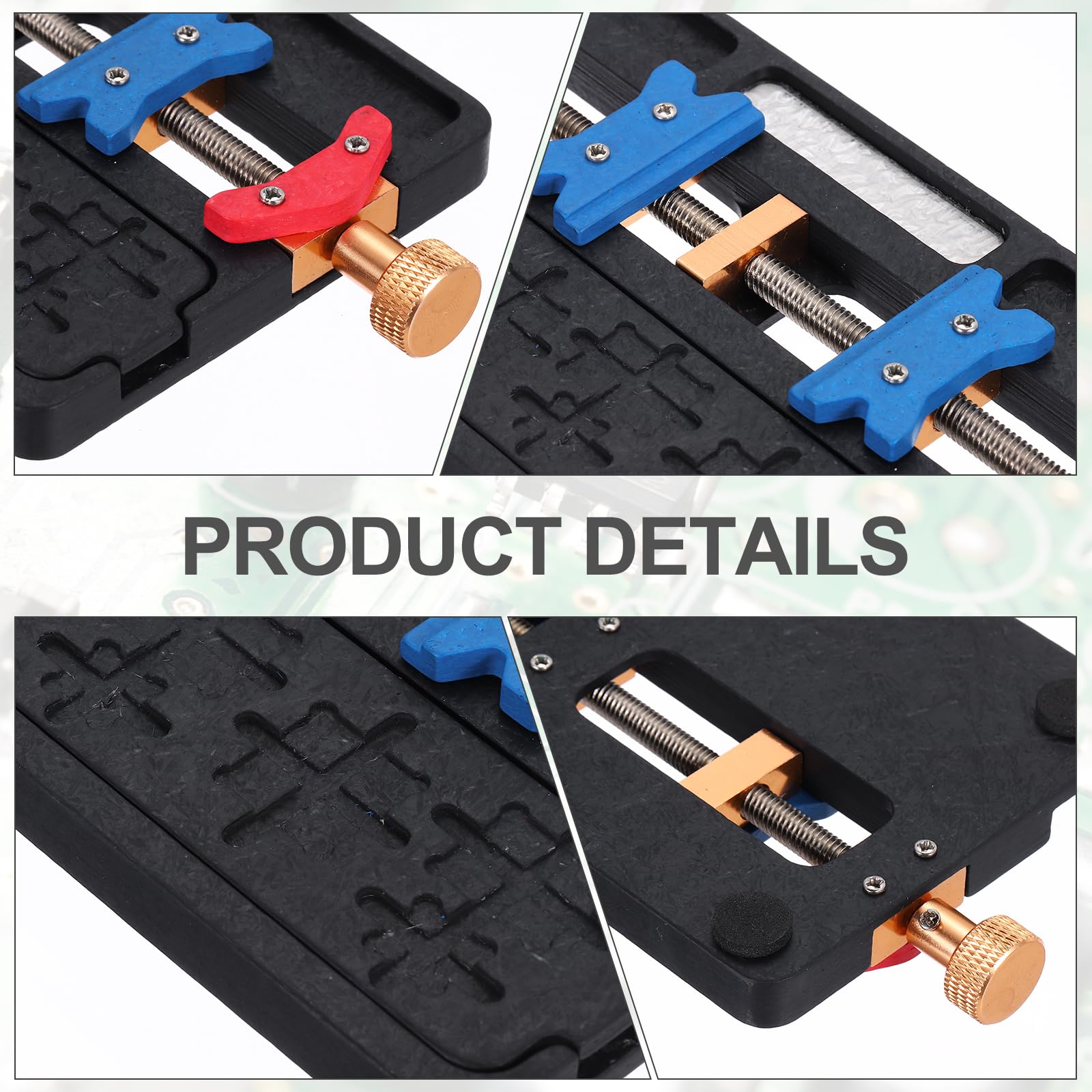 PATIKIL Multifunctional PCB Fixing Holder,3.5"x7.4"x0.6" PCB Circuit Board Holder Dual Axis High-Temperature Resistant Positioning Clamp Maintenance Fixture for Phone Repair,1 Set Black - Image 4